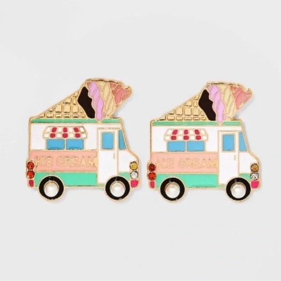 Sugarfix by BaubleBar Whipped Cream Whip Ice Cream Truck Earrings NWT - Picture 4 of 4